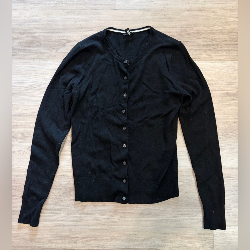 Ann Taylor Black Button-Front Women’s Cardigan